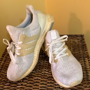 Adidas Ultra Boost White and Cream Running Shoes